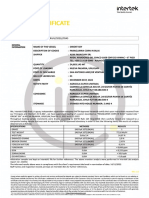 Quality Certificate MV ORIENT SKY