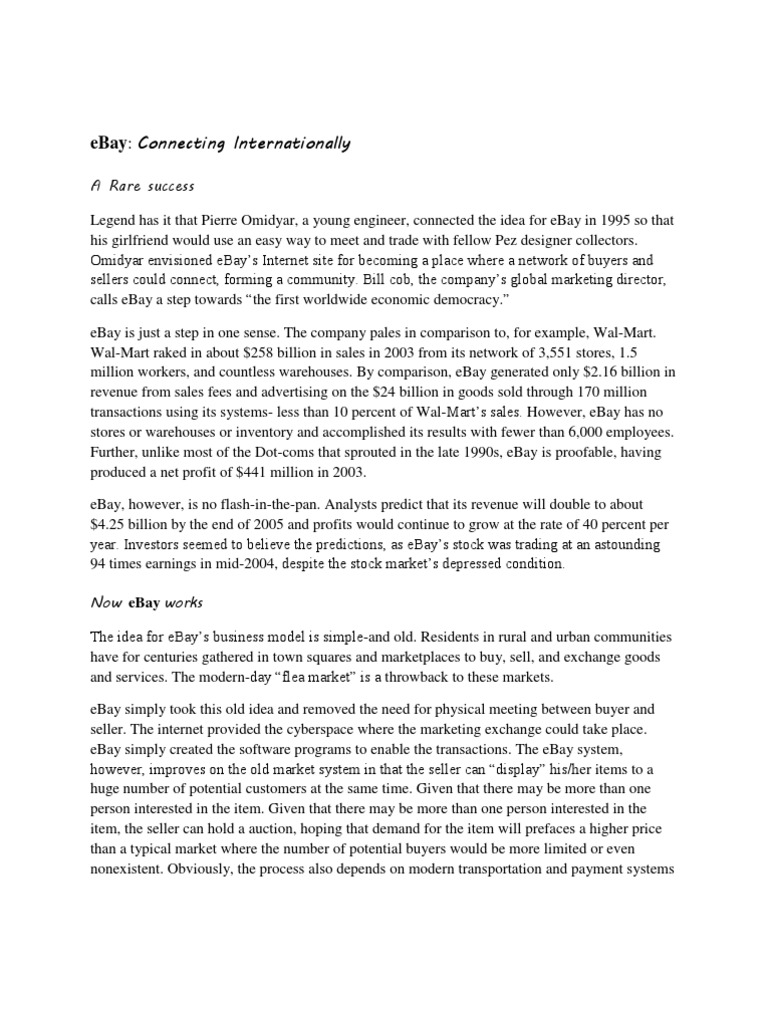 Ebay Case Study Solution by Simon (BUBT) PDF E Bay Sales