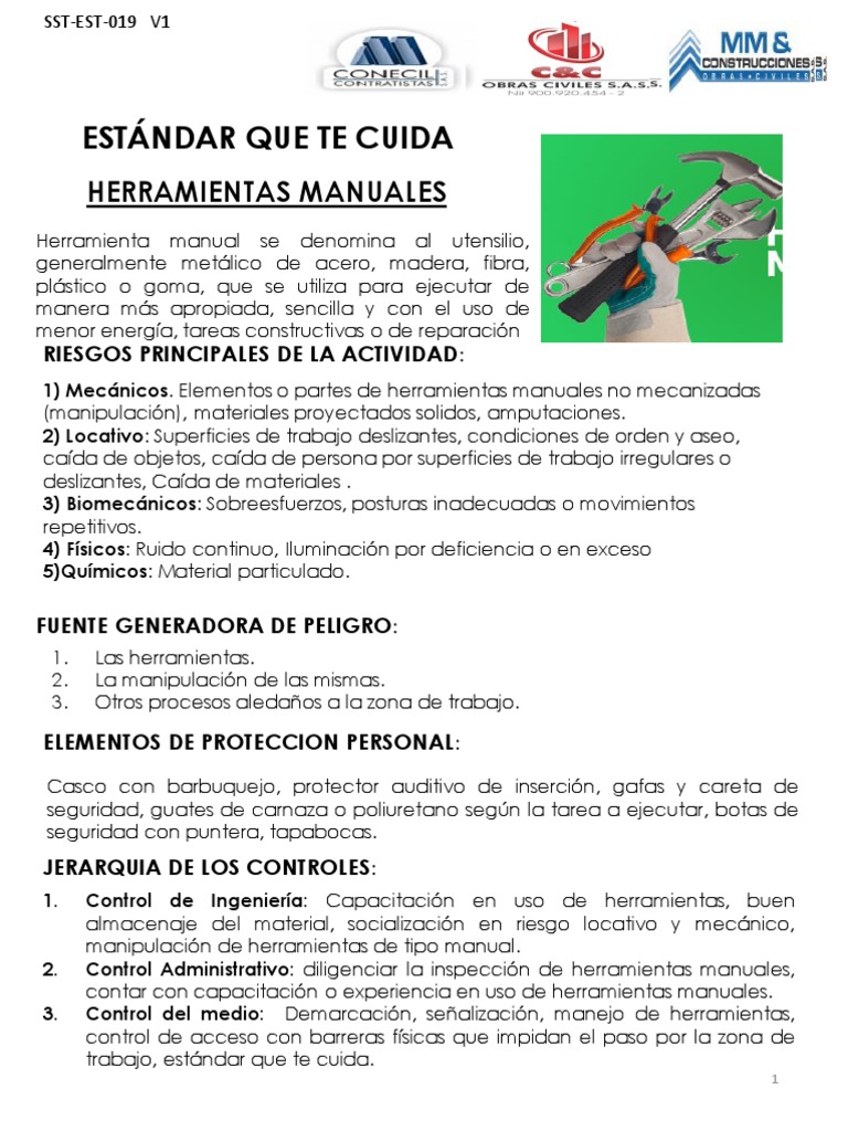Seguridad en Uso de Herramientas Manuales | PDF | Herramientas