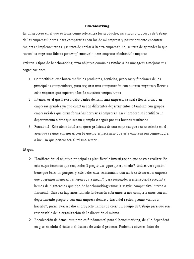 Benchmarking pdf benchmarking business