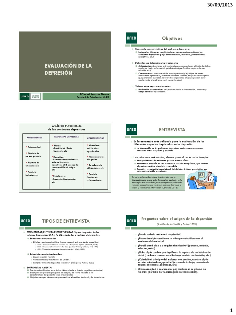 Evaluaciondepresionr | PDF | Depresión (estado de ánimo) | Las emociones