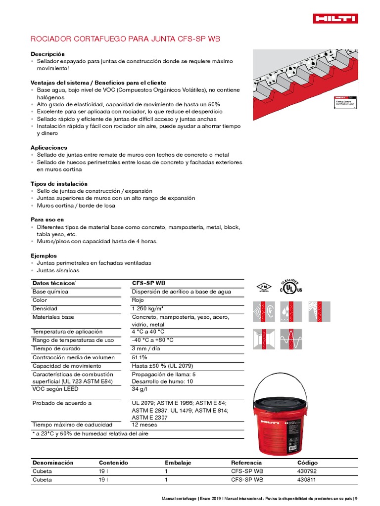 Ficha Tecnica CFS - SP WB R | PDF | Ingeniería de Edificación | Química