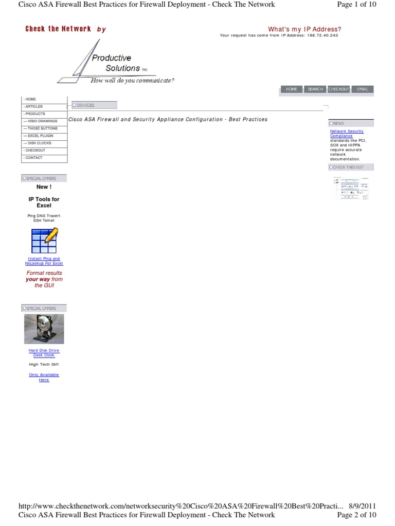 Cisco ASA Firewall Best Practices For Firewall Deployment | PDF ...