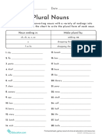 Plural Nouns Activity Sheet