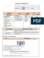 Sesión de Aprendizaje La Autoestima Personal Social