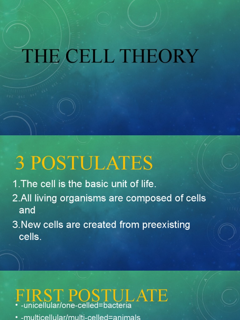 The Cell Theory PDF Cell (Biology) Science