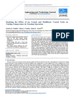 Studying The Effect of Un Coated and Multilayer Coated Tools On Cutting Temperature in Turning Operation