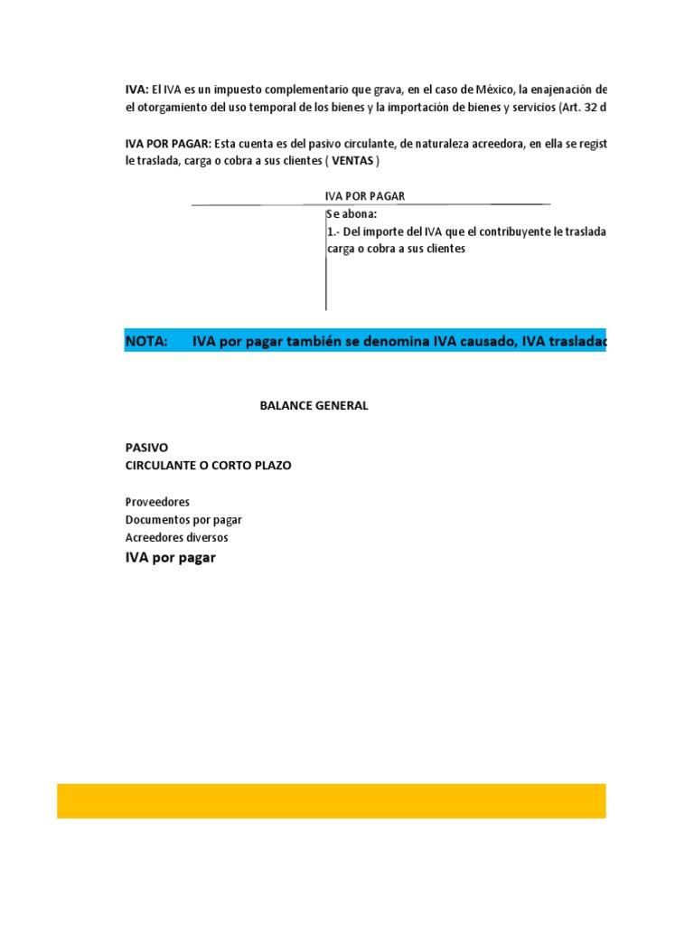 IVA: Causado y Acreditable en Contabilidad | PDF | Impuesto al valor ...