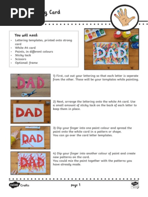 Fingerpainting Card Instructions