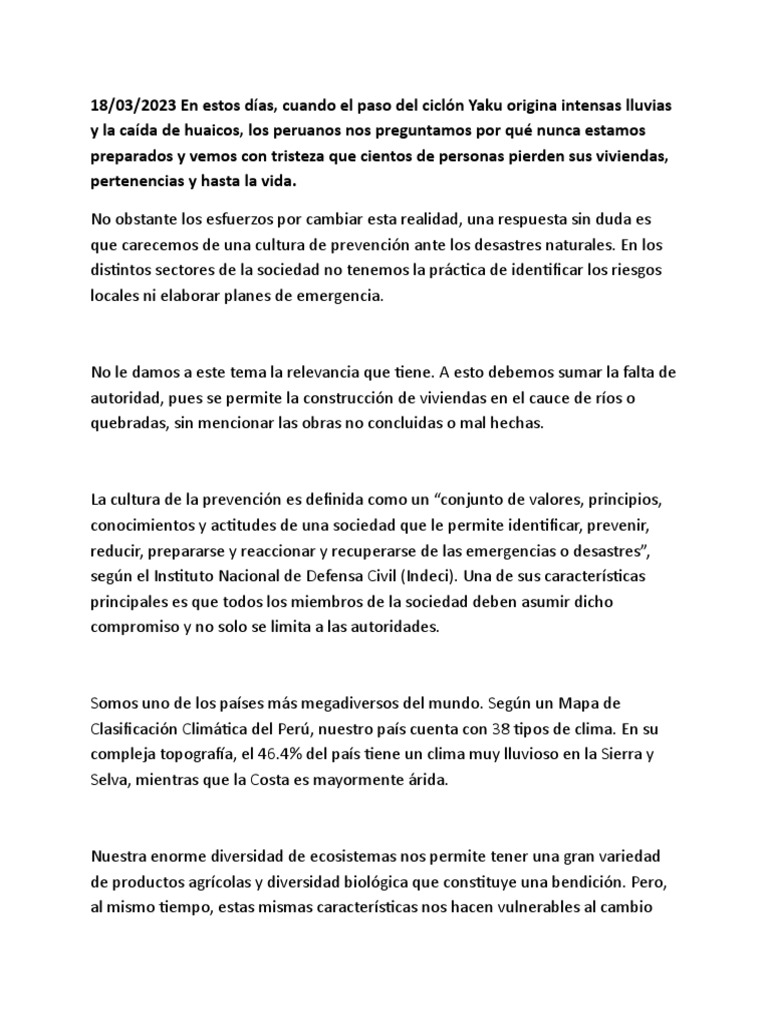 Caral PDF Per Desastres Naturales