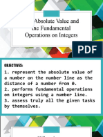 Absolute Value and The Fundamental Operations On Integers