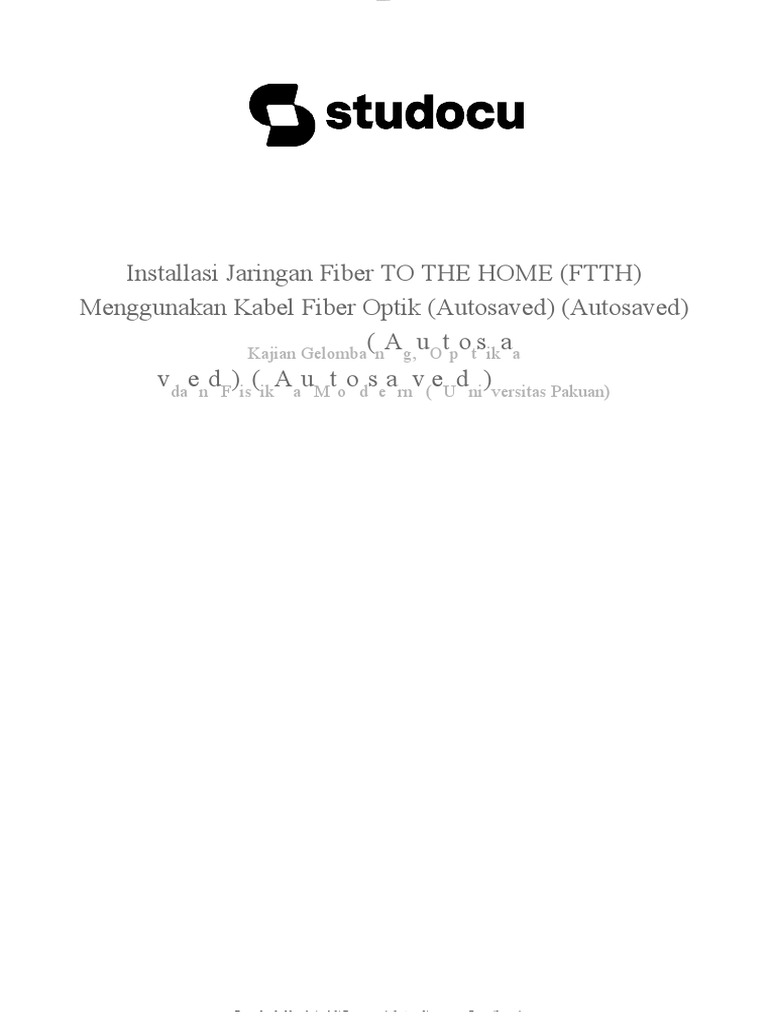 Installasi Jaringan Fiber To The Home FTTH Menggunakan Kabel Fiber