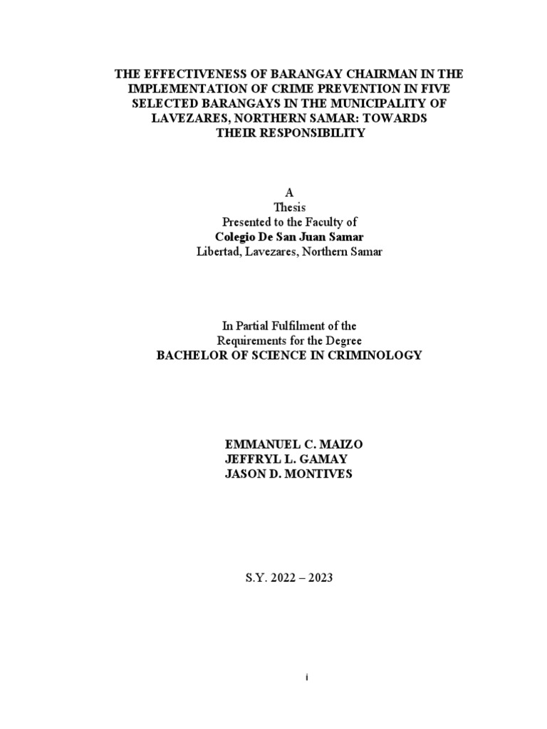 Abstract | PDF | Crimes | Crime & Violence