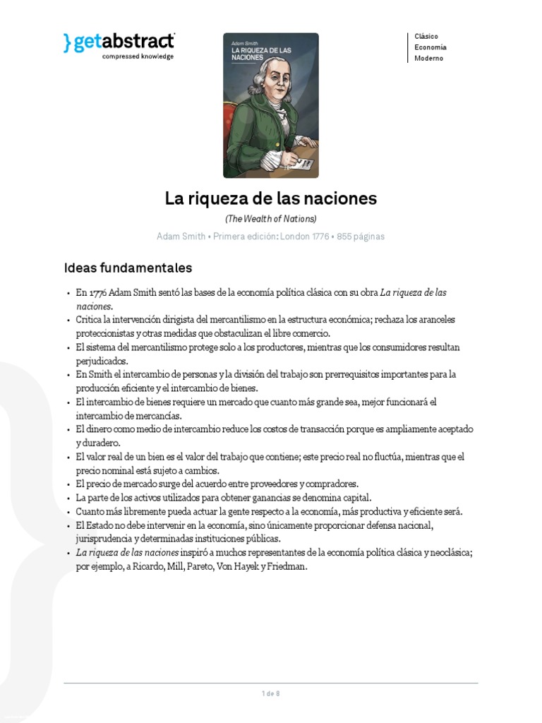 La riqueza de las naciones: Clásico de economía | PDF | Oferta ...