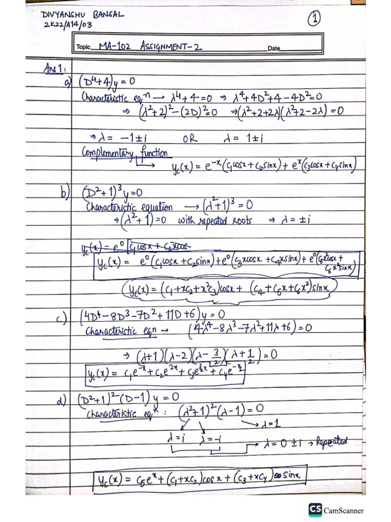 MA102 Assignment 2 DTU | PDF