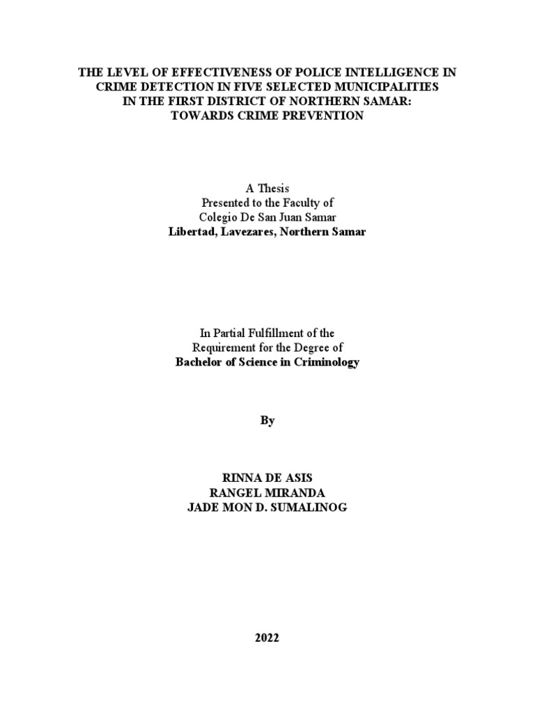 Abstract | PDF | Police | Crimes