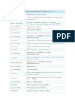 CALENDÁRIO UNIVERSITÁRIO