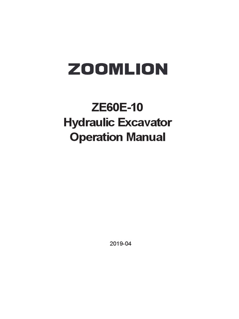 ZE60E 10操作手册 英文20191209 | PDF | Safety | Mechanical Engineering