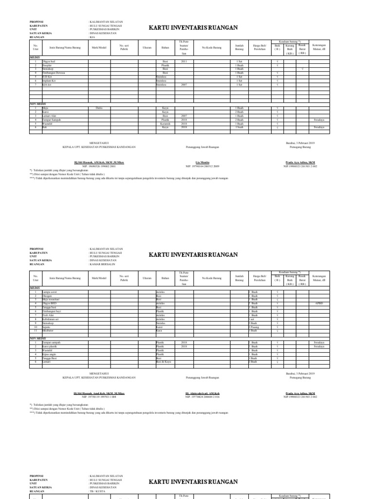 Inventaris Alat Kesehatan Puskesmas | PDF