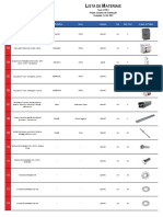 Lista de Materiais - Quadros de Distribuição 5 - 7 - P