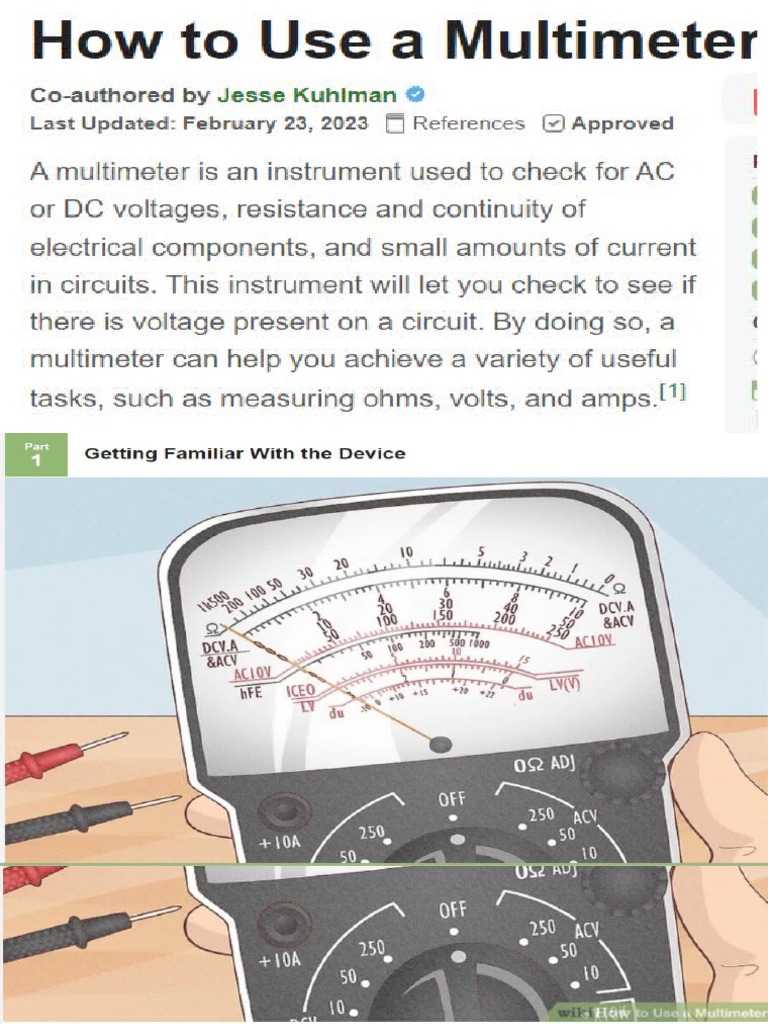 Initial steps using multimeter PDF