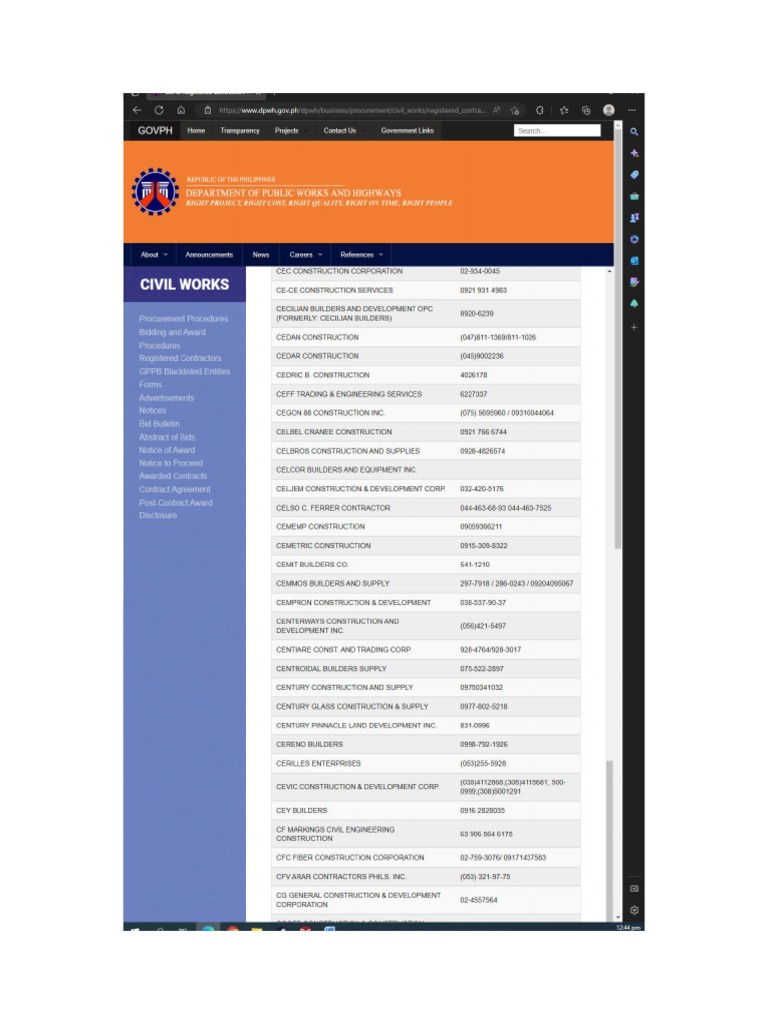 Pcab List PDF