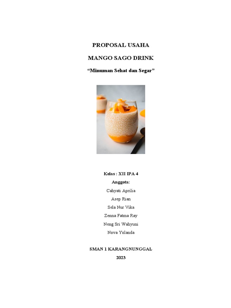 Proposal Usaha Mango Sago Drink | PDF