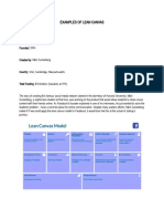 Examples of Lean Canvas