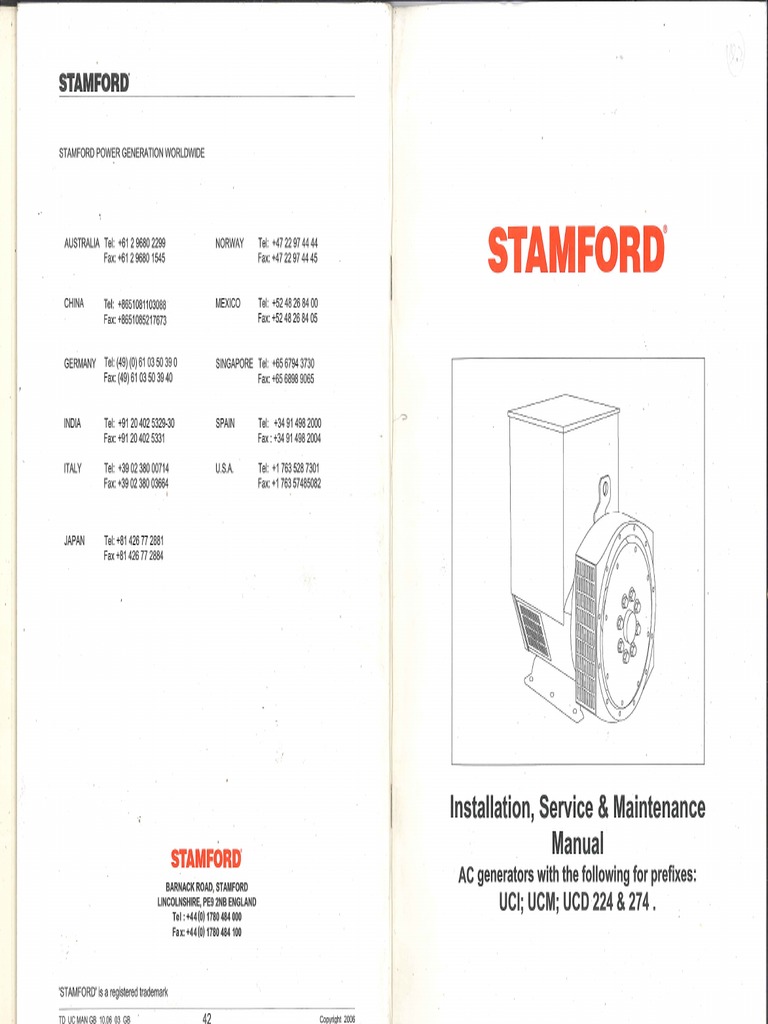 Installation, Service & Maintenance Manual - AC Generator | PDF