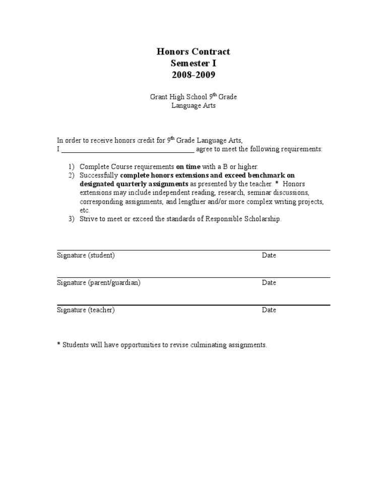 Honors Contract | PDF | Business | Art