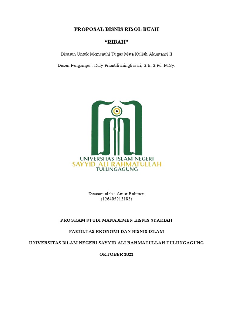 Proposal Bisnis Risol Buah | PDF | Pengelolaan Keuangan & Uang