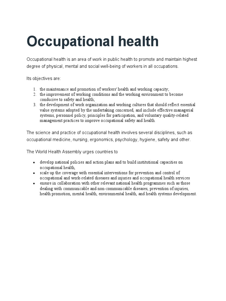 Occupational Health PDF