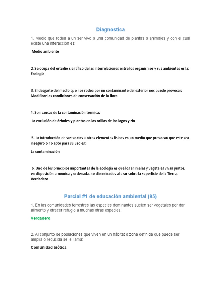 Preguntas de Ecología | PDF | Contaminación | Entorno natural