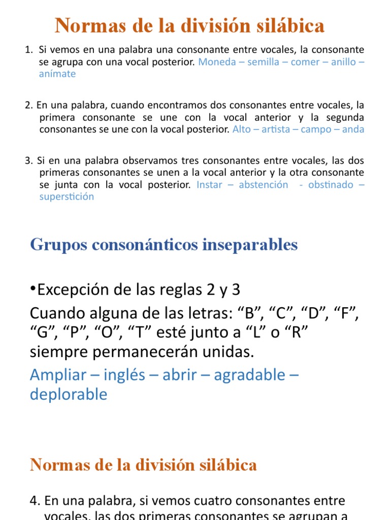 Reglas de Silabeo y División Silábica | PDF | Vocal | Comunicación humana