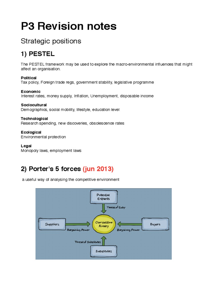P3 Revision Notes | PDF | Leadership | Strategic Management