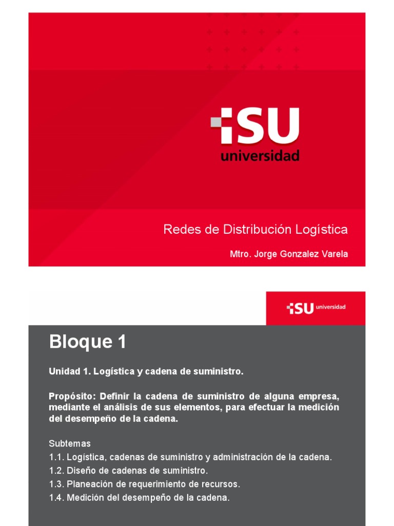 Unidad 1 Logística y Cadena de Suministro PDF | PDF | Gestión de la ...