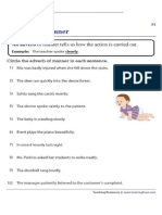 Adverb of Manner Worksheet