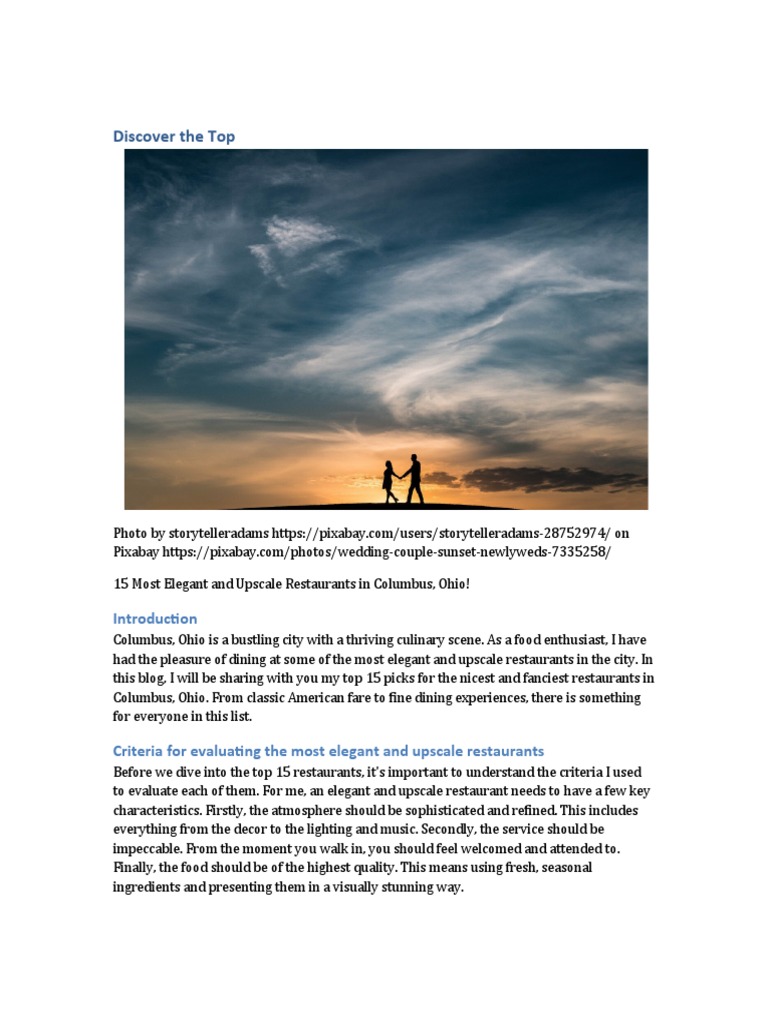 Discover The Top 15 Most Elegant and Upscale Restaurants in Columbus