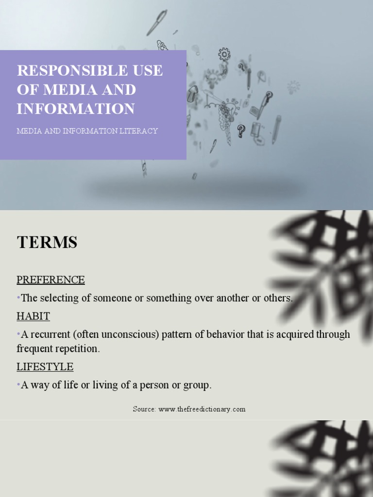 Responsible Media Use and Literacy | PDF