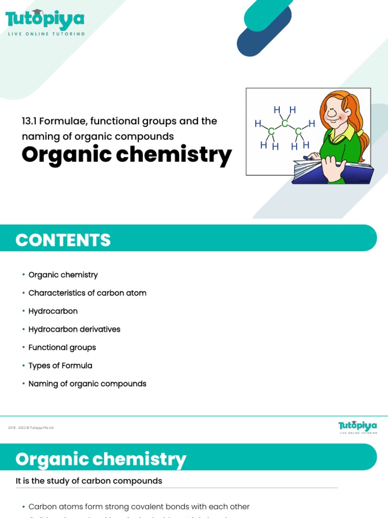 13.1 Formulae, Functional Groups and The Name of Organic Compounds ...