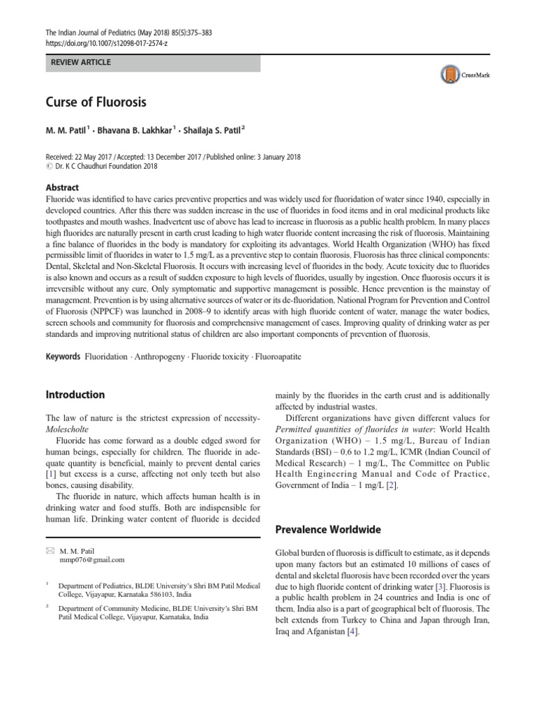2017 - Curse of Fluorosis | PDF | Fluoride | Tooth Enamel