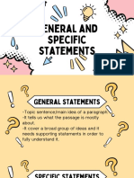 General and Specific Statements