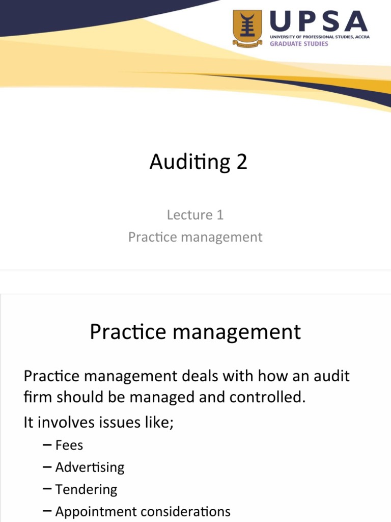 Audit 2 L1a Practice Management PDF Financial Audit Audit