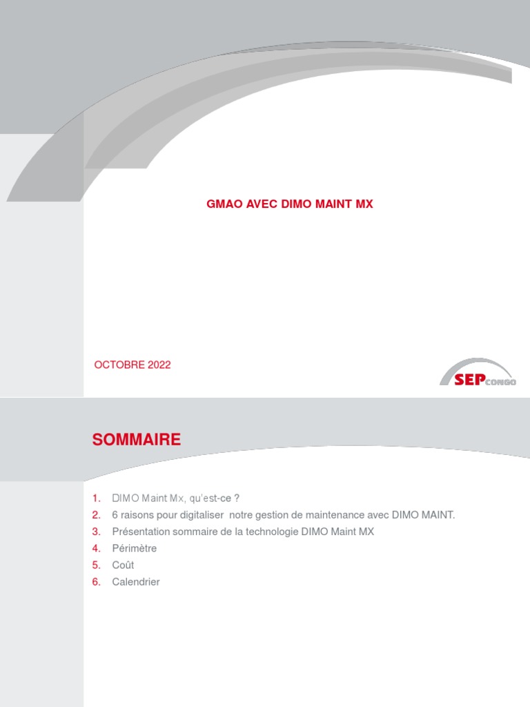 Presentation Dimo Maint Rev00 | PDF | Inventaire | Informatique