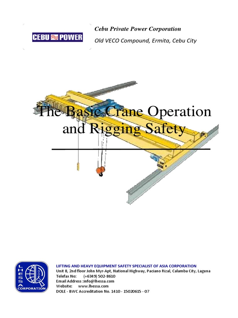 THE BASIC CRANE OPERATION AND RIGGING SAFETY Hand Outs A4 | PDF | Screw ...