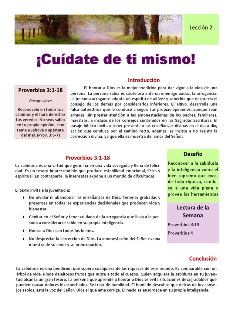 Leccion-2 Proverbios ALUMNO | PDF | Libro de proverbios | Sabiduría