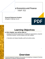 Healthcare Economics and Finance HMP 703: Financial Statement Analysis