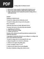 Setting Aside of Arbitral Award