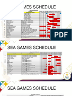 Sea Games Schedule