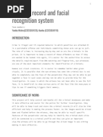 Criminal Record and Facial Recognition System